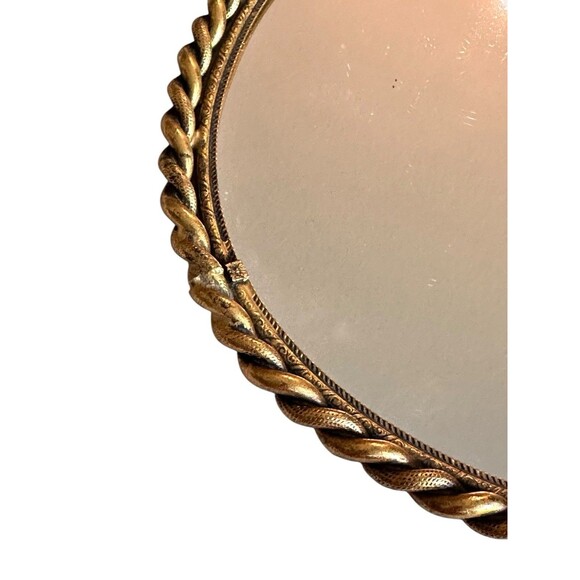 Rare XL 19’’ Stylebuilt Accessories Vtg Oval Rope Mirrored Vanity Tray/Mirror - Picture 4 of 6